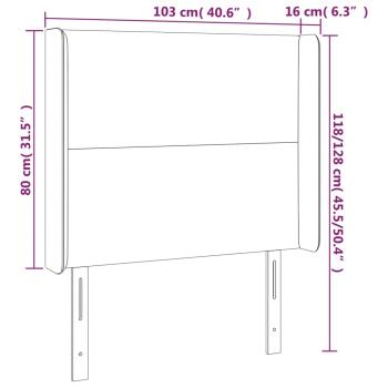 LED Kopfteil Creme 103x16x118/128 cm Kunstleder