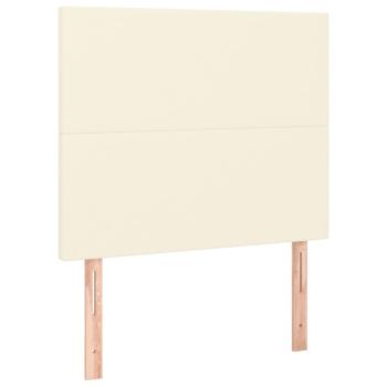 Kopfteile 2 Stk. Creme 100x5x78/88 cm Kunstleder
