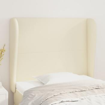 ARDEBO.de - Kopfteil mit Ohren Creme 103x23x118/128 cm Kunstleder