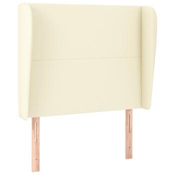 Kopfteil mit Ohren Creme 103x23x118/128 cm Kunstleder