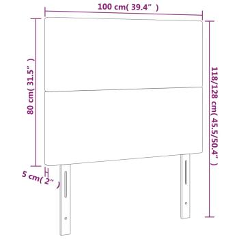 LED Kopfteil Creme 100x5x118/128 cm Kunstleder