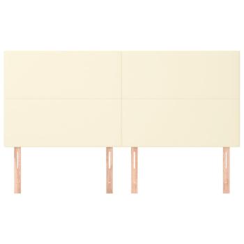 Kopfteile 4 Stk. Creme 100x5x78/88 cm Kunstleder