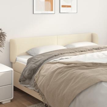 ARDEBO.de - Kopfteil mit Ohren Creme 203x23x78/88 cm Kunstleder