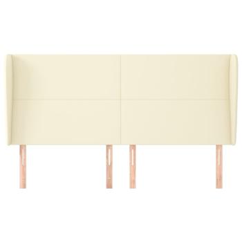 Kopfteil mit Ohren Creme 203x23x118/128 cm Kunstleder