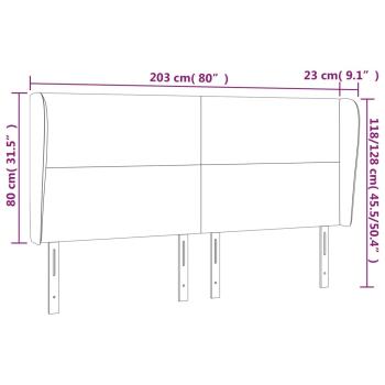Kopfteil mit Ohren Creme 203x23x118/128 cm Kunstleder