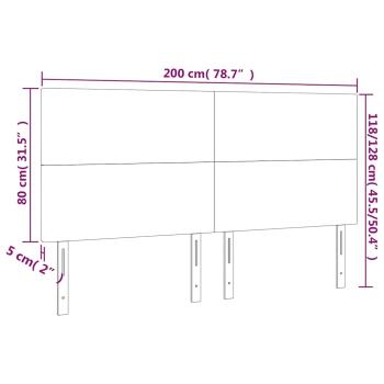 LED Kopfteil Creme 200x5x118/128 cm Kunstleder