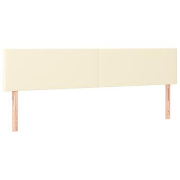 Kopfteile 2 Stk. Creme 100x5x78/88 cm Kunstleder