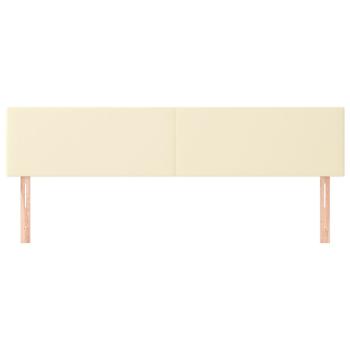 Kopfteile 2 Stk. Creme 100x5x78/88 cm Kunstleder