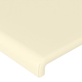LED Kopfteil Creme 203x16x118/128 cm Kunstleder