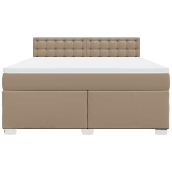 Boxspringbett Matratze Cappuccino-Braun 180x200 cm Kunstleder