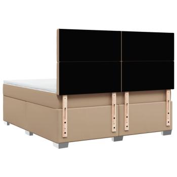 Boxspringbett Matratze Cappuccino-Braun 180x200 cm Kunstleder