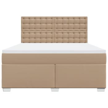 Boxspringbett Matratze Cappuccino-Braun 180x200 cm Kunstleder