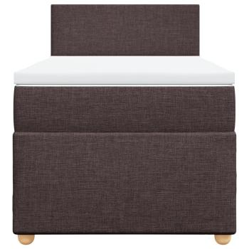 Boxspringbett mit Matratze Dunkelbraun 80x200 cm Stoff