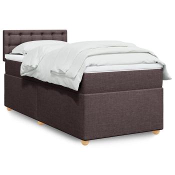 ARDEBO.de - Boxspringbett mit Matratze Dunkelbraun 80x200 cm Stoff