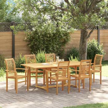 ARDEBO.de - Garten Essgruppe 7 pcs Braun 200 x 100 x 75 cm Teak-Massivholz