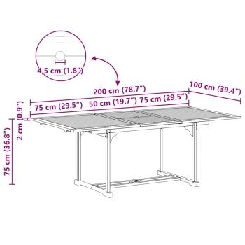 Garten Essgruppe 7 pcs Braun 200 x 100 x 75 cm Teak-Massivholz