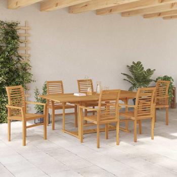 Garten Essgruppe 7 pcs Braun 200 x 100 x 75 cm Teak-Massivholz