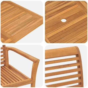 Garten Essgruppe 7 pcs Braun 200 x 100 x 75 cm Teak-Massivholz