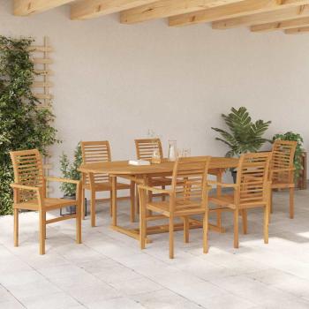 Garten Essgruppe 7 pcs Braun 200 x 100 x 75 cm Teak-Massivholz