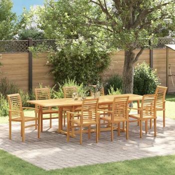 ARDEBO.de - Garten Essgruppe 9 pcs Braun 280 x 100 x 75 cm Teak-Massivholz