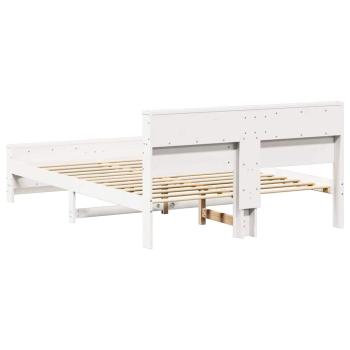 Bettgestell mit Kopfteil Weiß 140 x 200 cm Massivholz Kiefer