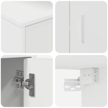 4-teilige TV-Schrank Set Wandmontiert 4 pcs Weiß Holzwerkstoff