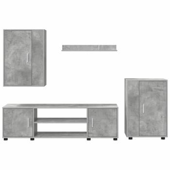 4-teilige TV-Schrank Set 4 pcs Betongrau Holzwerkstoff
