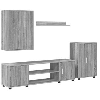 4-teilige TV-Schrank Set 4 pcs Grau Sonoma Holzwerkstoff