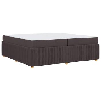 Bettgestell mit Matratze Dunkelbraun 200 x 200 cm Stoff
