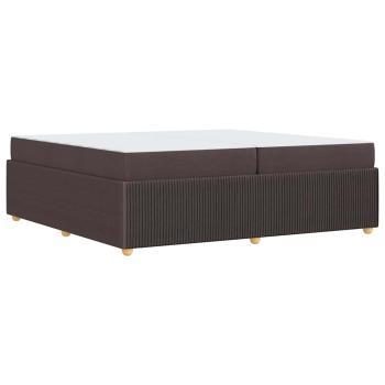 Bettgestell mit Matratze Dunkelbraun 200 x 200 cm Stoff