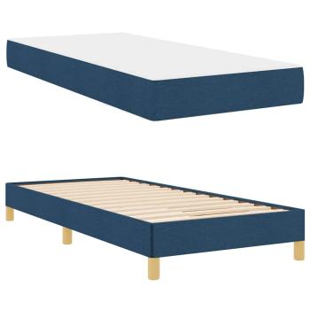 Boxspringbett Blau, Weiß 100 x 200 cm der Schaum