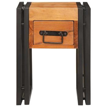 Beistelltisch 30 x 30 x 40 cm Massives Akazienholz und Metall