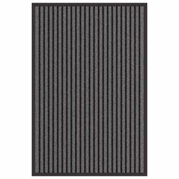Fußmatte Striped Schwarz und Grau 60 x 90 cm Polypropylen, PVC