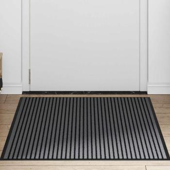 Fußmatte Striped Schwarz und Grau 80 x 120 cm Polypropylen, PVC