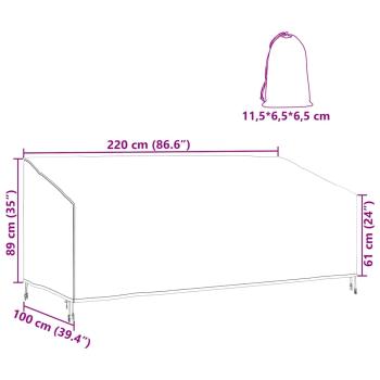 Schutzhülle für Gartenmöbel 220 x 100 x 89 cm 210D Oxford Stoff