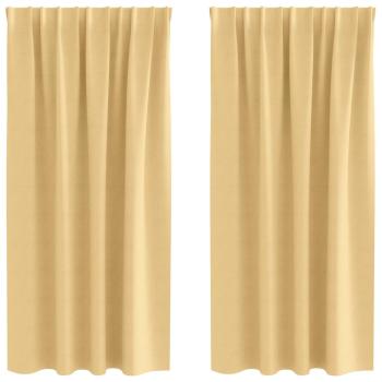 Vorhänge mit Vorhängen 2 pcs Beige Polyester