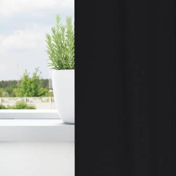 Vorhänge mit Vorhängen 2 pcs Schwarz Polyester