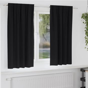 ARDEBO.de - Vorhänge mit Vorhängen 2 pcs Schwarz Polyester