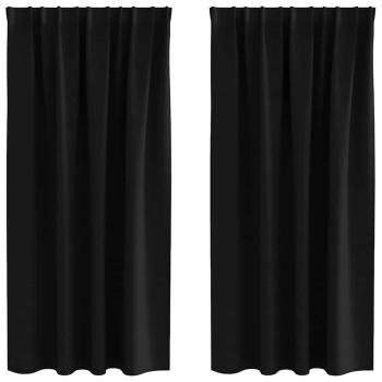 Vorhänge mit Vorhängen 2 pcs Schwarz Polyester