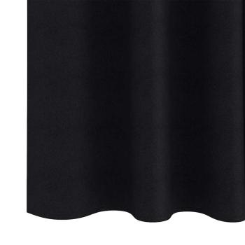 Verdunkelungs-Vorhänge mit Ringen 2 Stk. Schwarz 225 x 140 cm