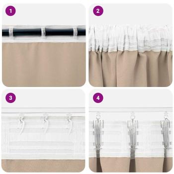 Vorhänge mit Vorhängen 2 pcs Taupe Polyester