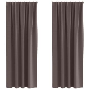 Vorhänge mit Vorhängen 2 pcs Dunkelbraun Polyester