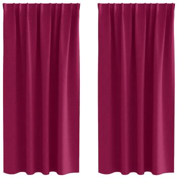 Vorhänge mit Vorhängen 2 pcs Weinrot Polyester