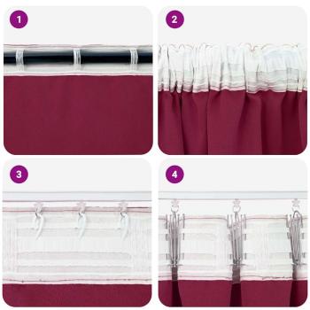 Vorhänge mit Vorhängen 2 pcs Weinrot Polyester