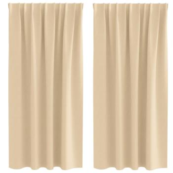 Vorhänge mit Vorhängen 2 pcs Creme Polyester