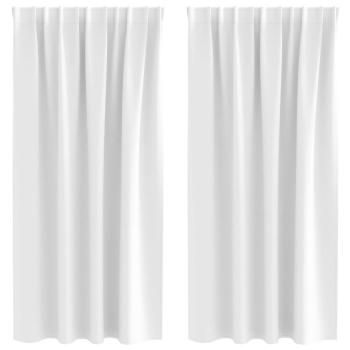 Vorhänge mit Vorhängen 2 pcs Helles Weiß Polyester