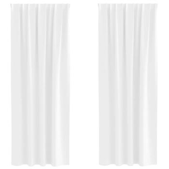 Vorhänge mit Vorhängen 2 pcs Reinweiß Polyester