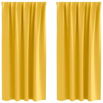 Vorhänge mit Vorhängen 2 pcs Senfgelb Polyester