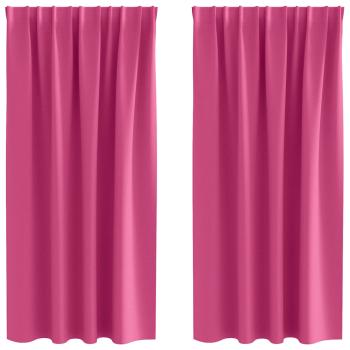 Vorhänge mit Vorhängen 2 pcs Leuchtendes Pink Polyester