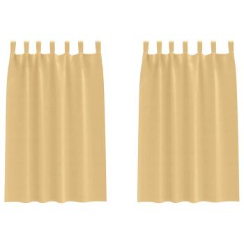 Vorhänge mit Vorhängen 2 pcs Beige Polyester